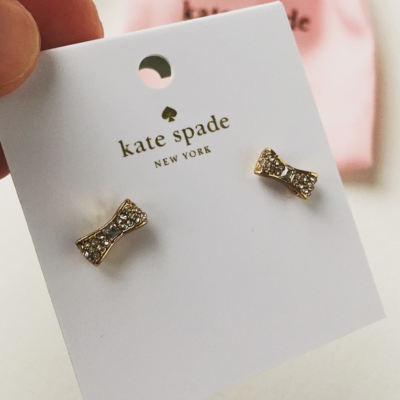 New Kate Spade Gold Ready Set Bow Earrings - Picture 4 of 4